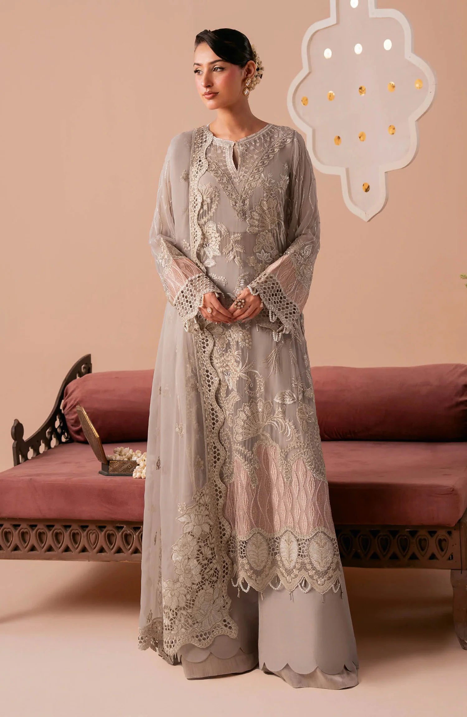 Dastak by Ramsha- Q-304 - Grey - Festive Collection
