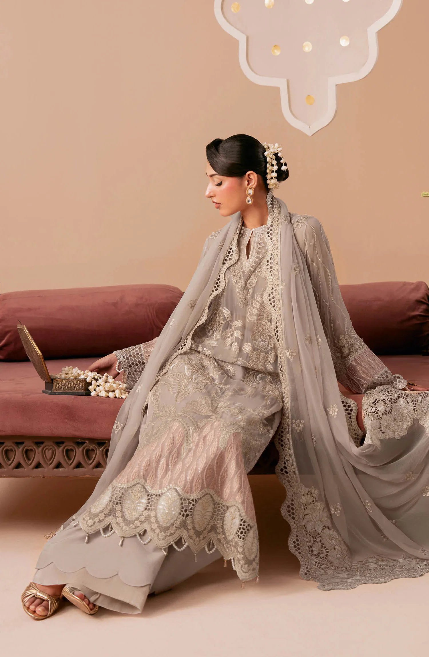 Dastak by Ramsha- Q-304 - Grey - Festive Collection