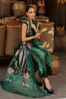 M.Prints Embroidered Linen Unstitched 3Pc Suit MPT-3105-A