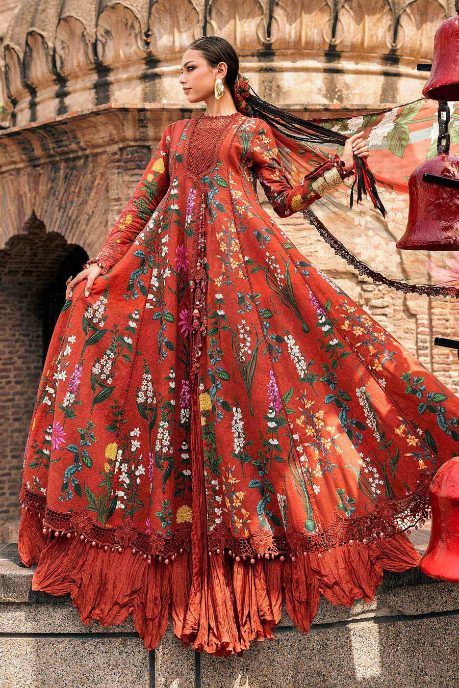 Maria B MPrints Embroidered Cambric Unstitched 3Pc Suit MPT-3106-B