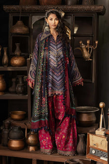 M.Prints Embroidered Cambric Unstitched 3Pc Suit MPT-3107-B