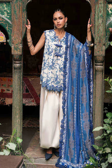 M.Prints Embroidered Linen Unstitched 3Pc Suit MPT-3108-A